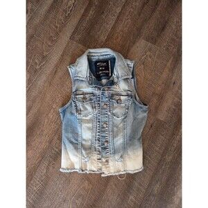 Silver Medium Denim Vest